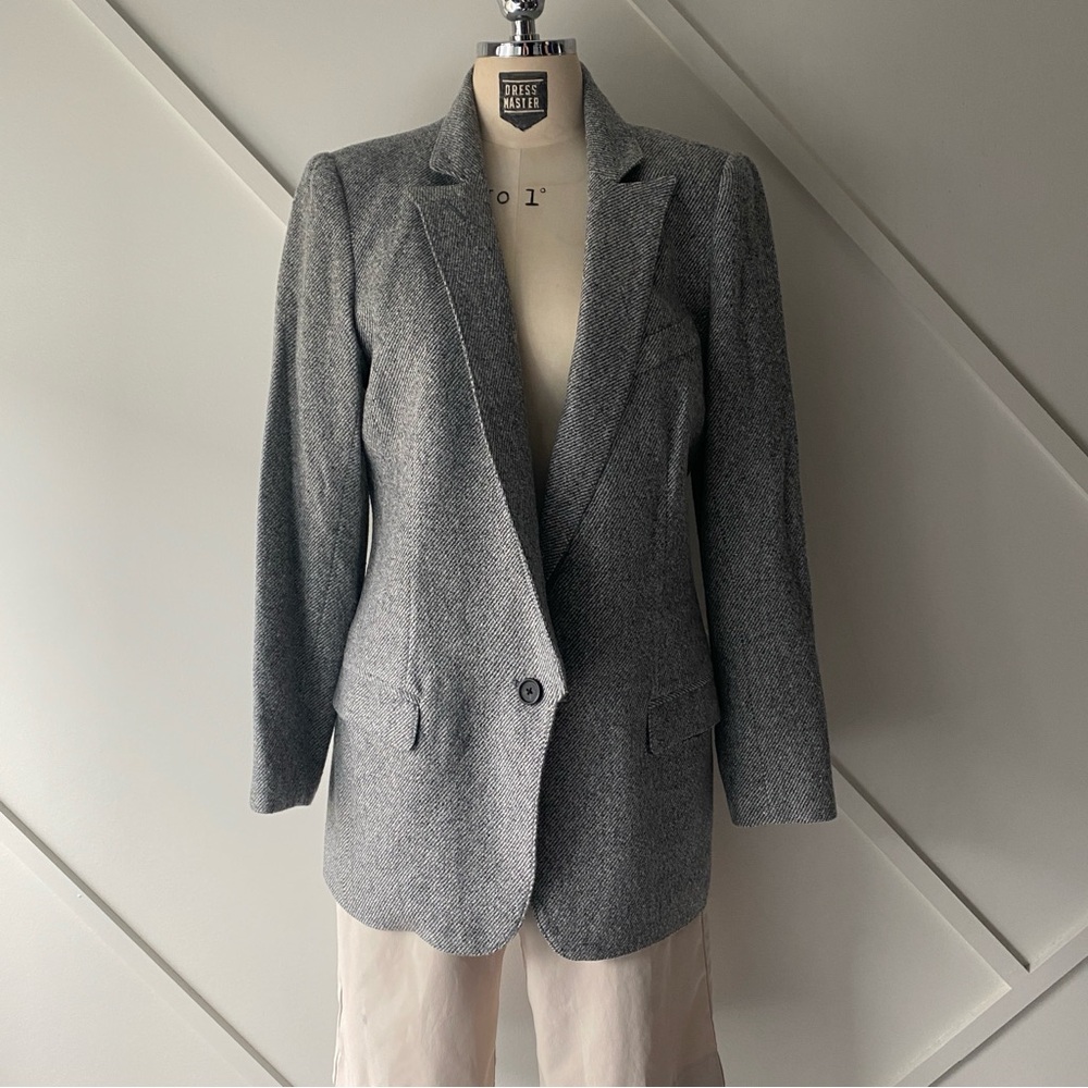 Smythe Single Breast Tweed Wool Aplca Silk Blend  Blazer - 8 - Picture 15 of 15